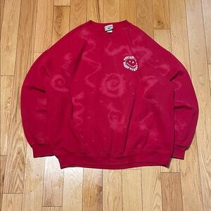 Lee Red Men's Crewneck Sweater with Smiley Design